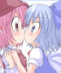  2girls aliasing cirno female geetsu kiss multiple_girls mystia_lorelei touhou yuri 
