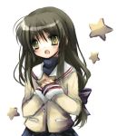  1girl clannad ibuki_fuuko long_hair low-tied_long_hair lowres solo starfish takase_kanan tied_hair 