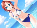  1girl amanatsu ayase_mao beach bikini blue_eyes dutch_angle game_cg ginta redhead short_hair solo swimsuit wading 