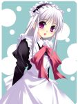  1girl maid solo violet_eyes white_hair yuzuki_furon 