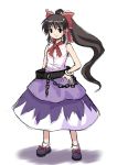  1girl cosplay costume_switch female hakurei_reimu hand_on_hip haniwa haniwa_(leaf_garden) hips ibuki_suika ibuki_suika_(cosplay) solo standing touhou 