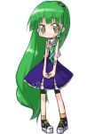  1girl chibi female green_eyes green_hair hair_ornament hair_tubes kochiya_sanae long_hair solo tao tao_(kadoya) touhou 