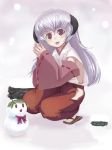  1girl hanyuu highres higurashi_no_naku_koro_ni sasaki_toshiyuki snow snowing snowman solo 