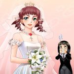  00s bride dress drill_hair flower lily lily_(flower) mami_akira maria-sama_ga_miteru matsudaira_touko nijou_noriko wedding wedding_dress 