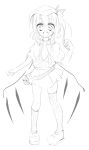 1girl female flandre_scarlet full_body monochrome oouso_(usotsukiya) sketch skirt solo touhou white_background 