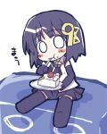  98-tan akaneya bob_cut cake chibi eating food food_on_face lowres os-tan pastry 