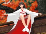  autumn japanese_clothes kimono kiriman_(souldeep) miko original 