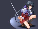  1girl bosshi highres kanon kawasumi_mai panties red_skirt school_uniform serafuku skirt solo sword underwear weapon 