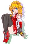  banpresto blonde_hair blue_eyes boots excellen_browning hoshikuzu_junction long_hair super_robot_wars thigh-highs 