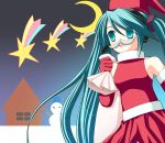  christmas eko hatsune_miku long_hair santa_costume very_long_hair vocaloid 
