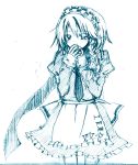  1girl aqua female izayoi_sakuya monochrome sakusakumonoka sketch solo touhou 