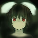  1girl animal_ears bare_shoulders black_hair dark female inaba_tewi rabbit_ears red_eyes short_hair solo staring touhou yasuhito 