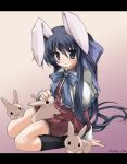  animal_ears highres kanon kawasumi_mai long_hair rabbit rabbit_ears ribbon school_uniform serafuku shin&#039;ya_natsuki very_long_hair 