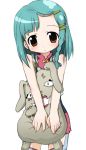  green_hair izuno_kenta red_eyes rimone simoun stuffed_animal stuffed_toy 