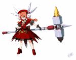  1girl braid graf_eisen hat long_hair lyrical_nanoha mahou_shoujo_lyrical_nanoha mahou_shoujo_lyrical_nanoha_strikers redhead solo vita wadatsumi_garland 