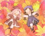  2girls autumn fairy leaf multiple_girls original 