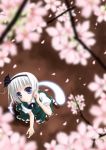  1girl cherry_blossoms female hitodama konpaku_youmu konpaku_youmu_(ghost) mizoreya solo touhou tree 