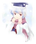  1girl female haniwa haniwa_(leaf_garden) kamishirasawa_keine scarf snow snowing solo touhou 