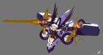  1girl black_wings blonde_hair blue_eyes hair_ornament hat lyrical_nanoha mahou_shoujo_lyrical_nanoha mahou_shoujo_lyrical_nanoha_a&#039;s mecha schwertkreuz solo unison wadatsumi_garland weapon wings x_hair_ornament yagami_hayate 