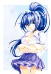  00s 1girl breasts cleavage hayase_mitsuki kimi_ga_nozomu_eien large_breasts ponytail school_uniform serafuku solo 