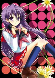  footwear hiiragi_kagami lucky_star sakura_hanpen sakura_sakura school_uniform serafuku socks 