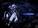  1girl ahoge alice_margatroid blue female highres monochrome red_(artist) red_(red-sight) short_hair solo touhou wallpaper 