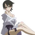  bare_shoulders fuura_kafuka highres japanese_clothes kimono sayonara_zetsubou_sensei transparent_background vector_trace yukata 