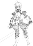  akari_maki fate/stay_night fate_(series) monochrome saber sketch sword weapon 