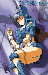  1girl brown_hair chromia cosplay jilpoong17 legs lying mazinger_z mecha on_side sleeping solo transformers yumi_sayaka 