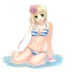  1girl bikini blonde_hair hamamo lowres original solo swimsuit 