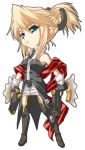  1girl akari_maki chibi gun legretta legretta_(tales) lowres ponytail scarf tales_of_(series) tales_of_the_abyss weapon 