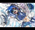  blue_hair green_eyes lyrical_nanoha mahou_shoujo_lyrical_nanoha mahou_shoujo_lyrical_nanoha_strikers revolver_knuckle short_hair sketch subaru_nakajima 