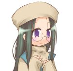  1girl glasses hat lowres lucky_star solo tamura_hiyori violet_eyes 