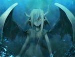  1girl bandage bat_wings bottomless demon demon_girl devil horns original pointy_ears solo touto_seiro wings yellow_eyes 