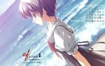  1girl 2006/09 calendar ef ef_the_first_tale highres nanao_naru purple_hair school_uniform serafuku shindou_kei short_hair wallpaper 