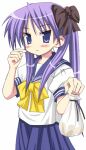  animated animated_gif hiiragi_kagami kiriya_haruhito lucky_star purple_hair school_uniform serafuku tsundere violet_eyes 