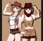  00s 2girls cowboy_hat cowboy_shot fringe hat maria-sama_ga_miteru multiple_girls nijou_noriko toudou_shimako western 