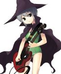  bass_guitar body_mahattaya_ginga cape hat instrument nagato_yuki one-piece_swimsuit suzumiya_haruhi_no_yuuutsu swimsuit witch_hat 