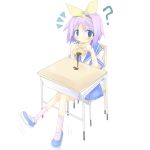  chocolate_cornet desk hiiragi_tsukasa kanikama lucky_star school_uniform serafuku 