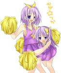  2girls cheerleader hiiragi_kagami hiiragi_tsukasa lucky_star multiple_girls pom_poms siblings sisters twins umitosoratomoe 