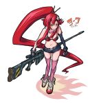  1girl bikini bikini_top character_name copyright_name mismatched_gloves oso_(toolate) redhead short_shorts shorts swimsuit tengen_toppa_gurren_lagann thigh-highs weapon yoko_littner 