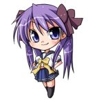  chibi hiiragi_kagami lowres lucky_star sawano_akira school_uniform serafuku 