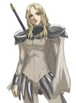  1girl armor claymore claymore_(sword) face solo sword tea_(nakenashi) teresa weapon 