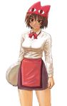  1girl azuma_kiyohiko azumanga_daioh brown_eyes brown_hair kagura kagura_(azumanga_daiou) solo waitress 