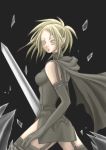  1girl claymore claymore_(sword) miria solo sword thigh-highs weapon 