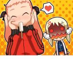 2girls angry bangs female food ice_cream imaizumi_teruhiko jacket multiple_girls popsicle skirt 