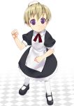  android blonde_hair clenched_hand flandre kaibutsu_oujo loafers maid mizuki_makoto pantyhose shoes violet_eyes 