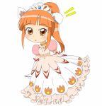  1girl animal_ears dress elbow_gloves fushigiboshi_no_futago_hime gloves leonne orange_hair solo tiara 