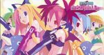  5girls alternate_color archer_(disgaea) bat_wings blonde_hair demon_girl disgaea earrings elbow_gloves etna etna_(cosplay) fang female_warrior_(disgaea) flonne gloves harada_takehito highres jewelry long_hair makai_senki_disgaea midriff multiple_girls nippon_ichi original pleinair pointy_ears prinny red_eyes redhead ribbon twintails warrior_(disgaea) wings 