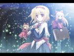  1girl alice_margatroid blonde_hair book bow doll fantasy female hair_bow hairband hourai hourai_doll light red_eyes shanghai_doll snow snowing solo tokiame touhou wallpaper wings 